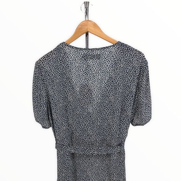 Missguided Maternity Blue Mini Heart Print Ruffle Surplice Deep V Mini Dress NWT - Picture 7 of 14